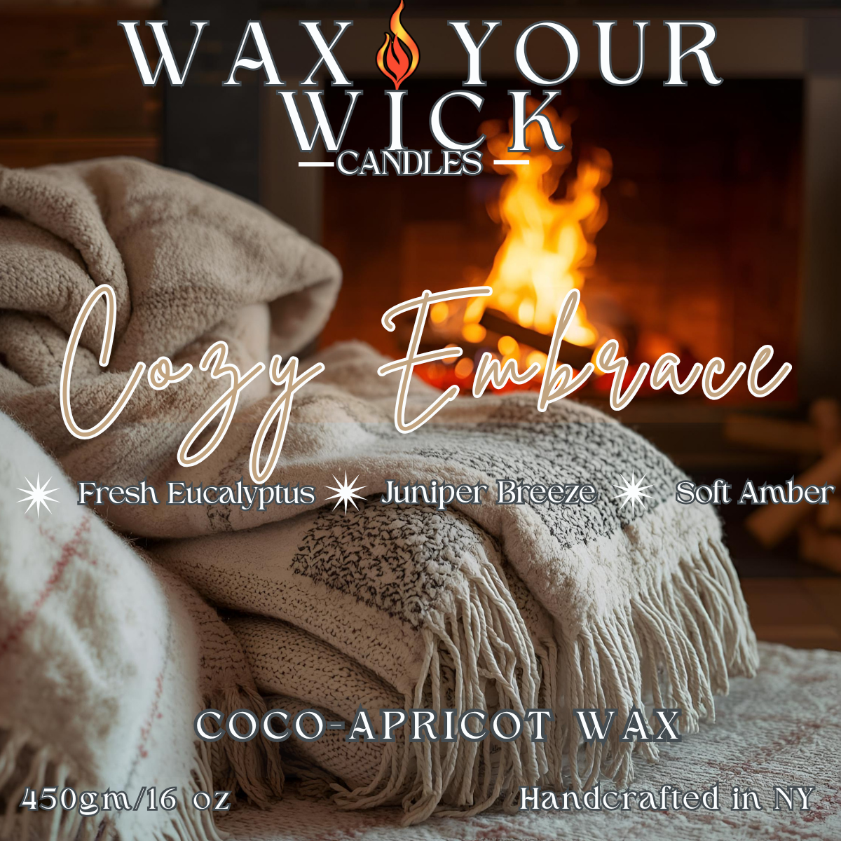 Cozy Embrace Candle – Eucalyptus, Juniper & Soft Amber