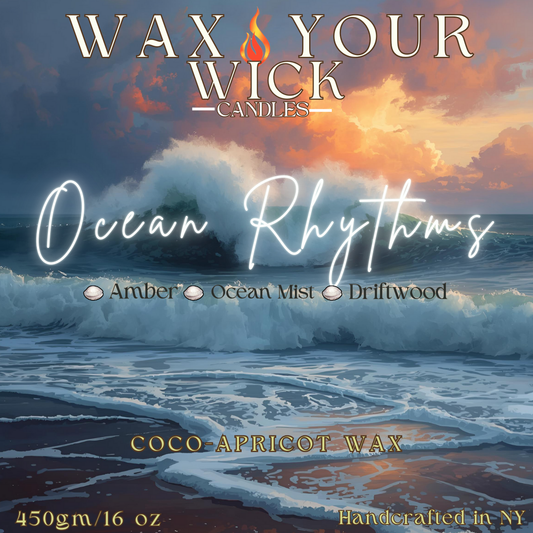 Ocean Rhythms Candle – Amber, Ocean Mist & Driftwood