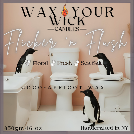 Flicker ’n Flush Candle – Fresh Floral & Sea Salt