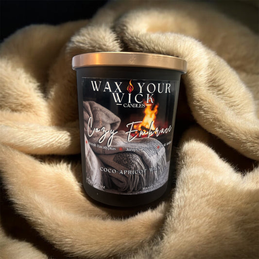 Cozy Embrace Candle – Eucalyptus, Juniper & Soft Amber