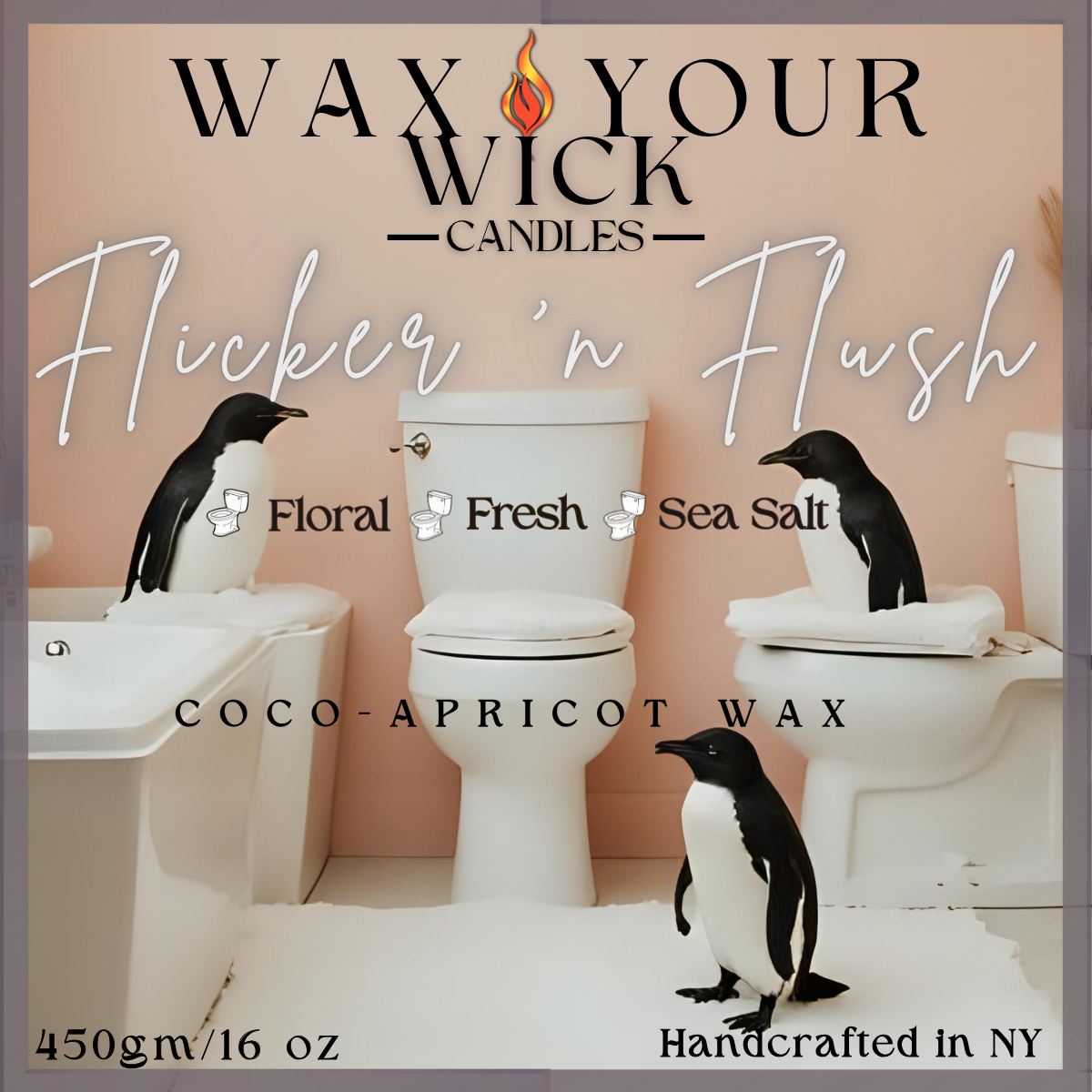 Flicker ’n Flush Candle – Fresh Floral & Sea Salt
