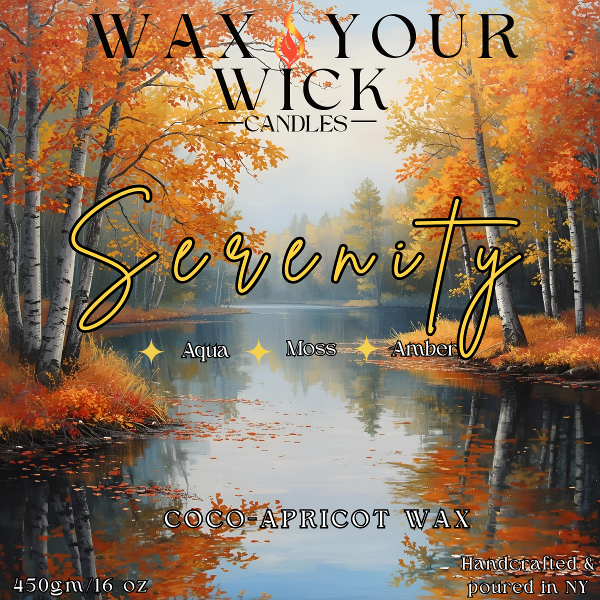 Serenity Candle – Aqua, Moss & Amber