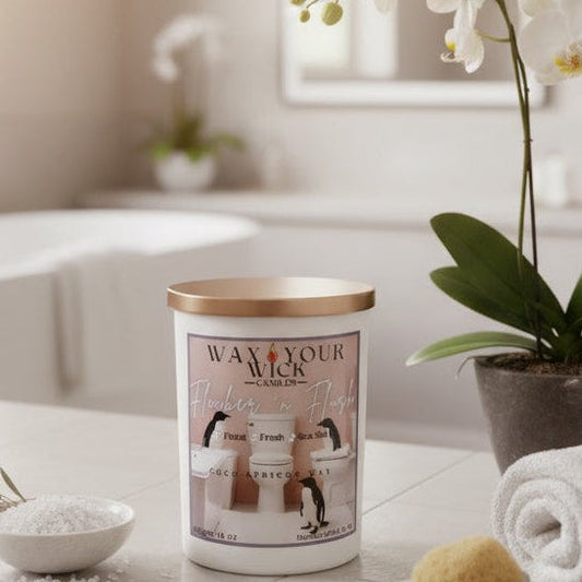 Flicker ’n Flush Candle – Fresh Floral & Sea Salt